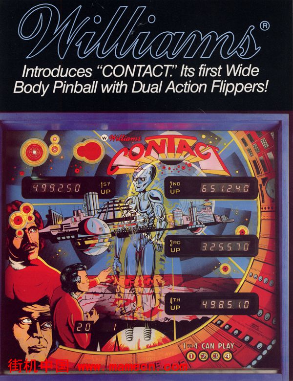 超时空接触弹珠台Contact(Pinball)街机游戏海报