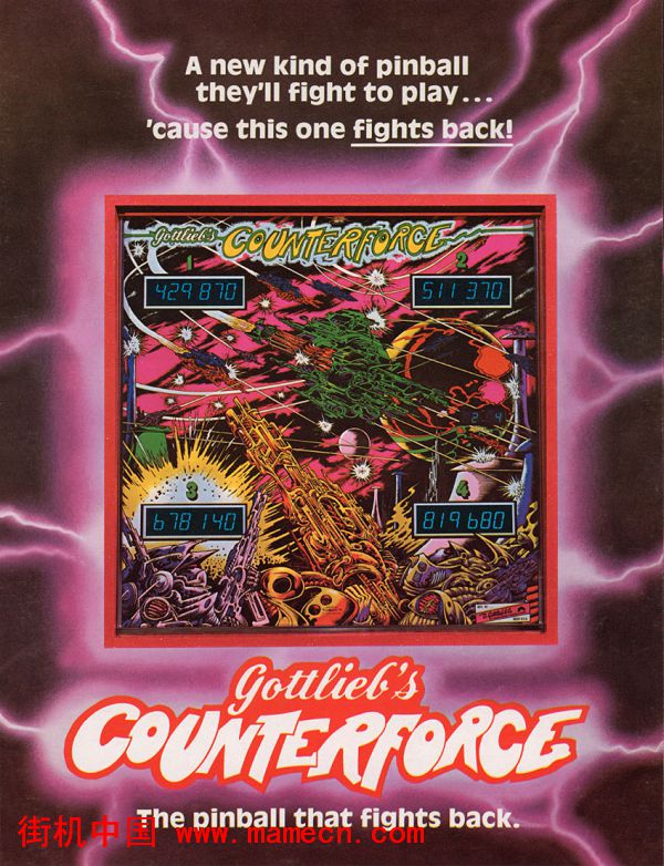 反击力弹珠台Counterforce(Pinball)街机游戏海报